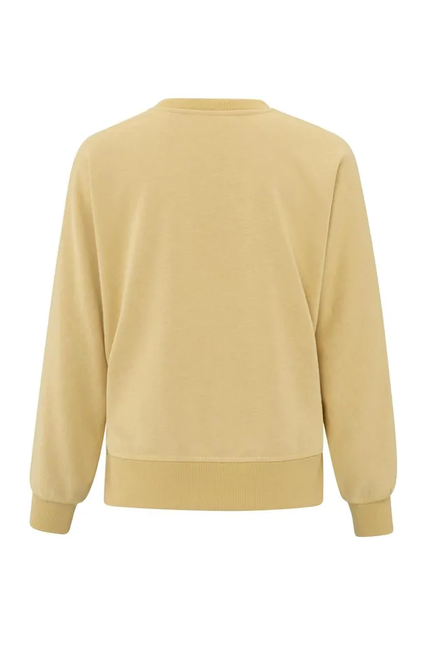 Sweatshirt With Small Slit And Loose Fit Moonstone Yellow Women YAYA Sweaters Sweatshirt With Small Slit And Loose Fit Moonstone Yellow Women YAYA Sweaters