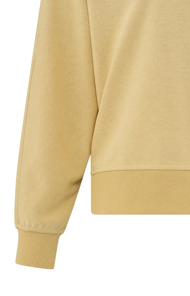 Sweatshirt With Small Slit And Loose Fit Moonstone Yellow Women YAYA Sweaters Sweatshirt With Small Slit And Loose Fit Moonstone Yellow Women YAYA Sweaters