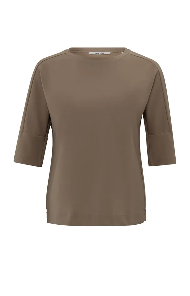 Tshirt With Sleeve Insert And Regular Fit Caribou Brown Women YAYA Tshirts Tshirt With Sleeve Insert And Regular Fit Caribou Brown Women YAYA Tshirts