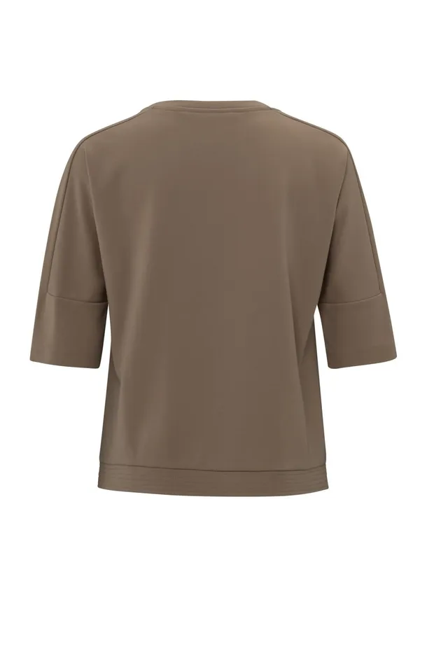 Tshirt With Sleeve Insert And Regular Fit Caribou Brown Women YAYA Tshirts Tshirt With Sleeve Insert And Regular Fit Caribou Brown Women YAYA Tshirts