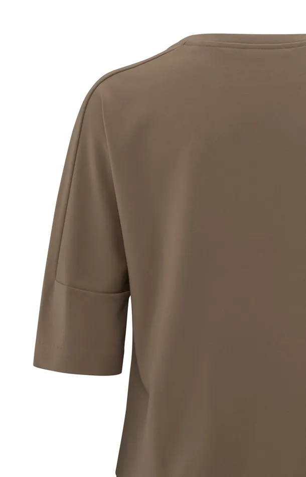 Tshirt With Sleeve Insert And Regular Fit Caribou Brown Women YAYA Tshirts Tshirt With Sleeve Insert And Regular Fit Caribou Brown Women YAYA Tshirts