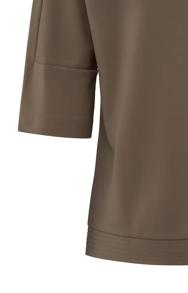 Tshirt With Sleeve Insert And Regular Fit Caribou Brown Women YAYA Tshirts Tshirt With Sleeve Insert And Regular Fit Caribou Brown Women YAYA Tshirts