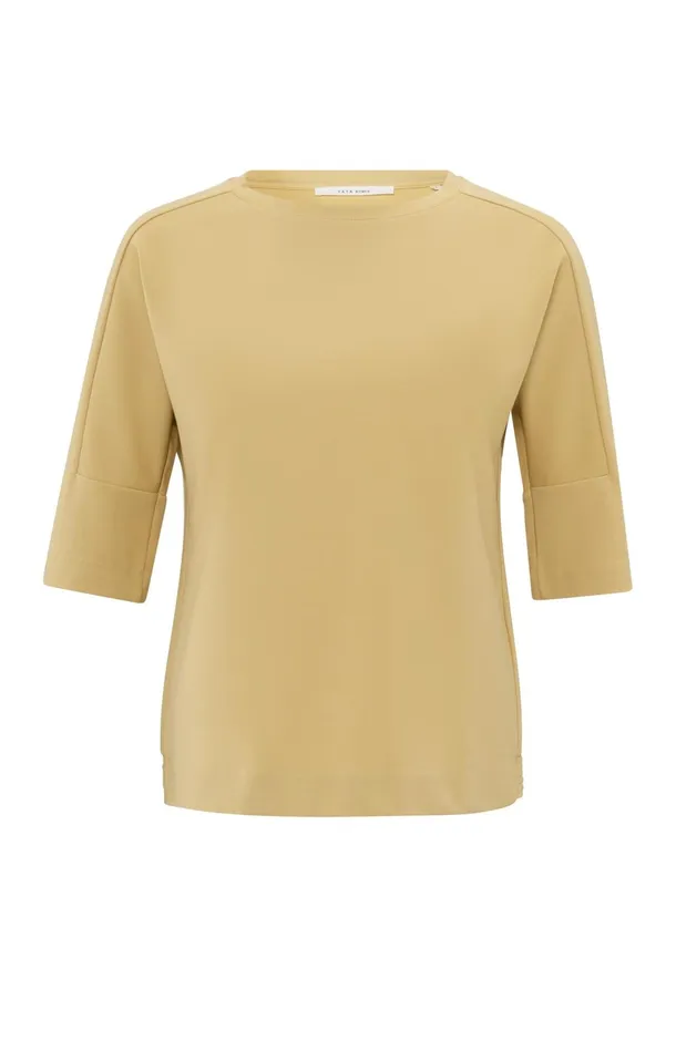 Tshirt With Sleeve Insert And Regular Fit Moonstone Yellow Women YAYA Tshirts Tshirt With Sleeve Insert And Regular Fit Moonstone Yellow Women YAYA Tshirts