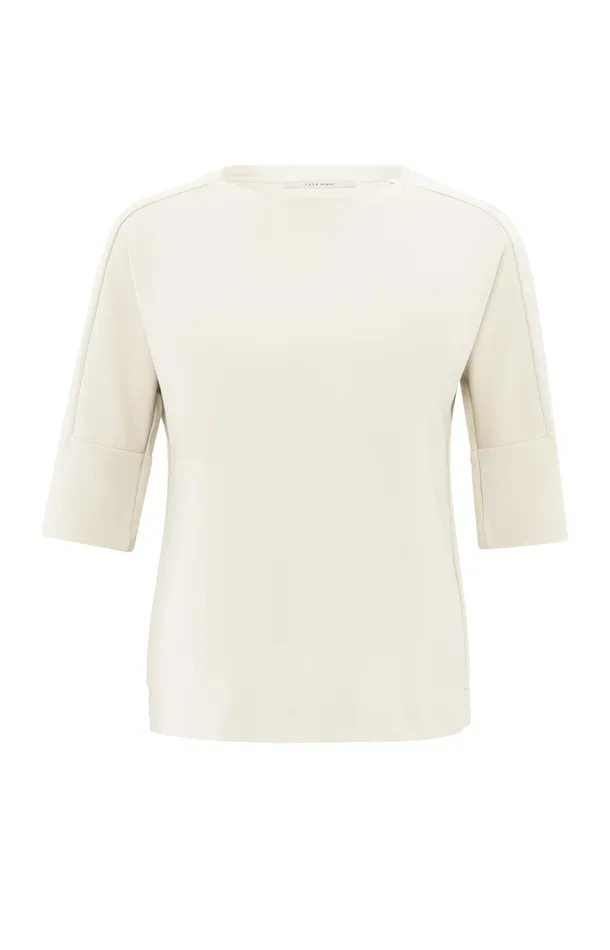 Tshirt With Sleeve Insert And Regular Fit Off White Women YAYA Tshirts