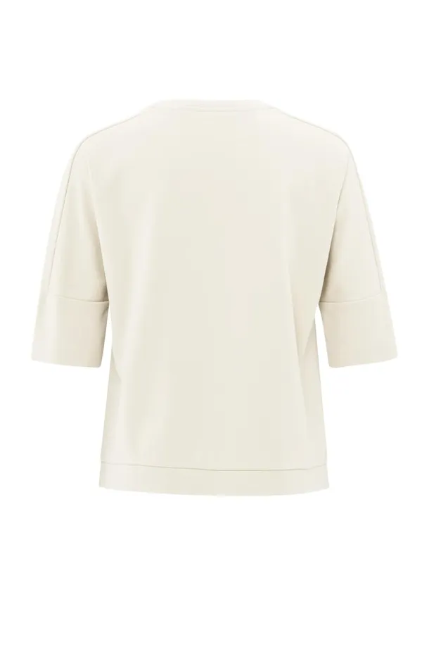 Tshirt With Sleeve Insert And Regular Fit Off White Women YAYA Tshirts Tshirt With Sleeve Insert And Regular Fit Off White Women YAYA Tshirts