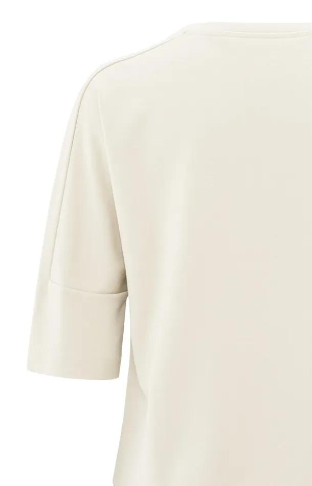 Tshirt With Sleeve Insert And Regular Fit Off White Women YAYA Tshirts Tshirt With Sleeve Insert And Regular Fit Off White Women YAYA Tshirts