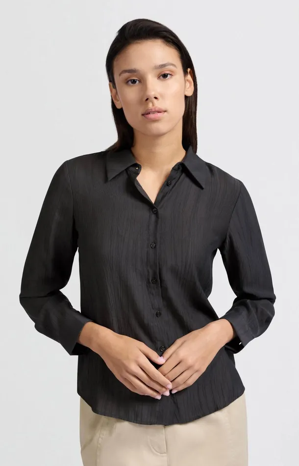 Textured Blouse With Regular Fit Phantom Women YAYA Blouses