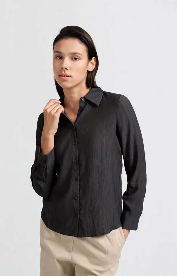 Textured Blouse With Regular Fit Phantom Women YAYA Blouses Textured Blouse With Regular Fit Phantom Women YAYA Blouses