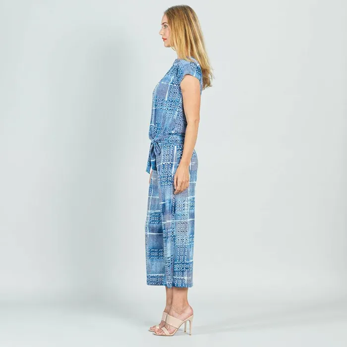 Textured Cap Sleeve Tie Hem Top 8211 Denim Plaid 8211 Final Sale Women Clara Sunwoo Tops Tunics