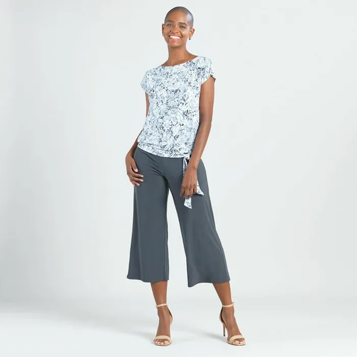Textured Cap Sleeve Tie Hem Top 8211 Floral RainGrey 8211 Final Sale Women Clara Sunwoo Tops Tunics Textured Cap Sleeve Tie Hem Top 8211 Floral RainGrey 8211 Final Sale Women Clara Sunwoo Tops Tunics