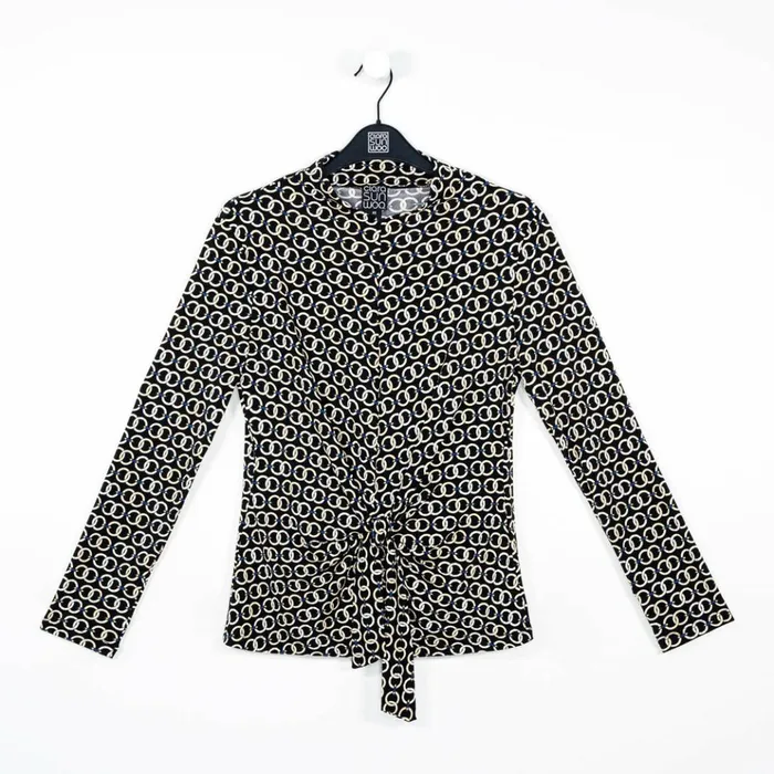 Textured Center Front Tie Top 8211 Chain Link 8211 Final Sale Women Clara Sunwoo Tops Tunics