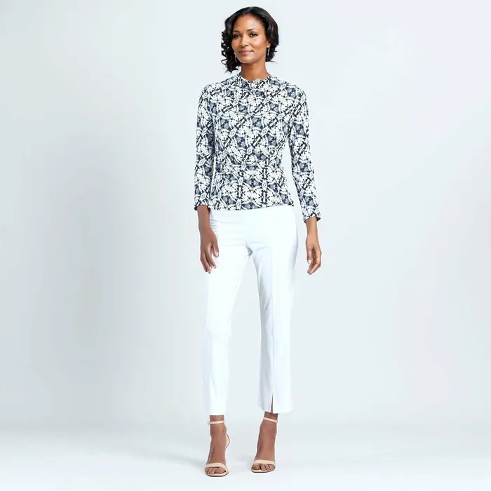Textured Draped Neck Side Ruched Top 8211 Circle Emblem 8211 Final Sale Women Clara Sunwoo Tops Tunics Textured Draped Neck Side Ruched Top 8211 Circle Emblem 8211 Final Sale Women Clara Sunwoo Tops Tunics