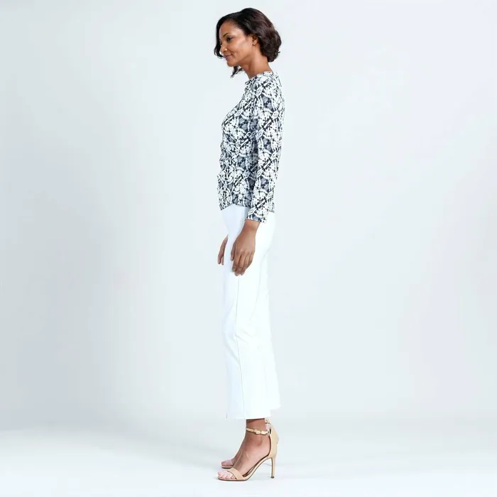 Textured Draped Neck Side Ruched Top 8211 Circle Emblem 8211 Final Sale Women Clara Sunwoo Tops Tunics