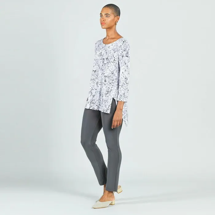 Textured Parachute Hem Tunic 8211 Floral RainGrey 8211 Final Sale Women Clara Sunwoo Tops Tunics
