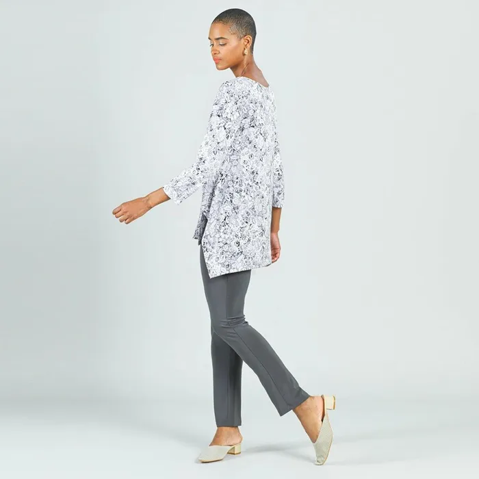 Textured Parachute Hem Tunic 8211 Floral RainGrey 8211 Final Sale Women Clara Sunwoo Tops Tunics