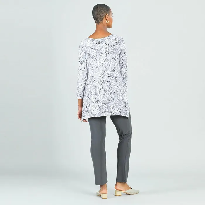 Textured Parachute Hem Tunic 8211 Floral RainGrey 8211 Final Sale Women Clara Sunwoo Tops Tunics