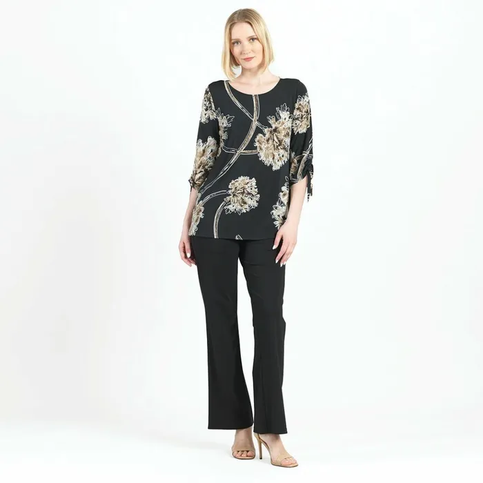 Textured PullTie Cuff Tunic 8211 Mum Blossom Women Clara Sunwoo Tops Tunics