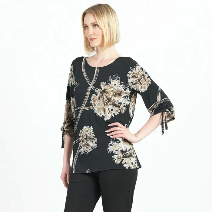 Textured PullTie Cuff Tunic 8211 Mum Blossom Women Clara Sunwoo Tops Tunics