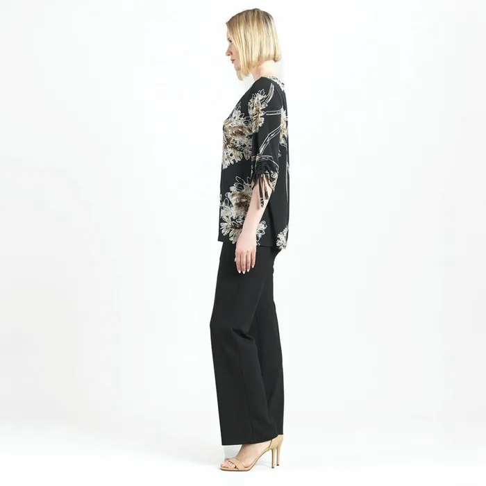 Textured PullTie Cuff Tunic 8211 Mum Blossom Women Clara Sunwoo Tops Tunics