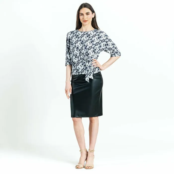 Textured Side Tie Top 8211 Circle Emblem 8211 Final Sale Women Clara Sunwoo Tops Tunics