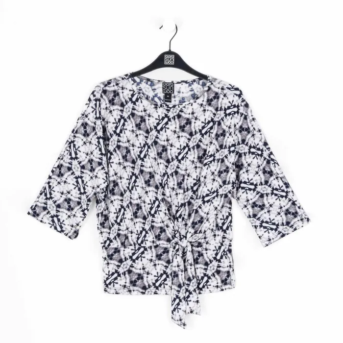Textured Side Tie Top 8211 Circle Emblem 8211 Final Sale Women Clara Sunwoo Tops Tunics