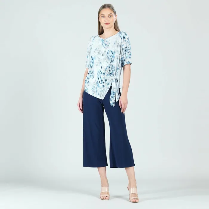 Textured Side Tie Wrap Top 8211 Python 8211 Final Sale Women Clara Sunwoo Tops Tunics