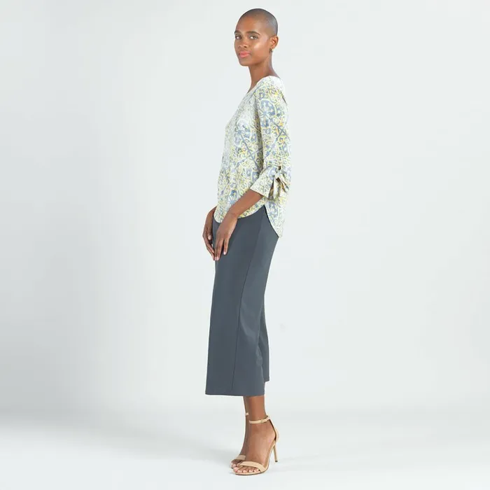 Textured Tie Cuff Curved Hem Top 8211 Mosaic Emblem 8211 Final Sale Women Clara Sunwoo Tops Tunics