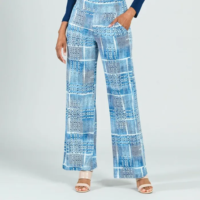 Textured Wide Leg Pocket Pant 8211 Denim Plaid 8211 Final Sale Women Clara Sunwoo Pants Skirts Textured Wide Leg Pocket Pant 8211 Denim Plaid 8211 Final Sale Women Clara Sunwoo Pants Skirts
