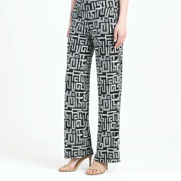 Textured Wide Leg Pocket Pant 8211 Greek Key Women Clara Sunwoo Pants Skirts