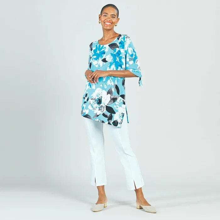 Tie Cuff Asymmetrical Vent Tunic 8211 Floral Petal 8211 Final Sale Women Clara Sunwoo Tops Tunics Tie Cuff Asymmetrical Vent Tunic 8211 Floral Petal 8211 Final Sale Women Clara Sunwoo Tops Tunics