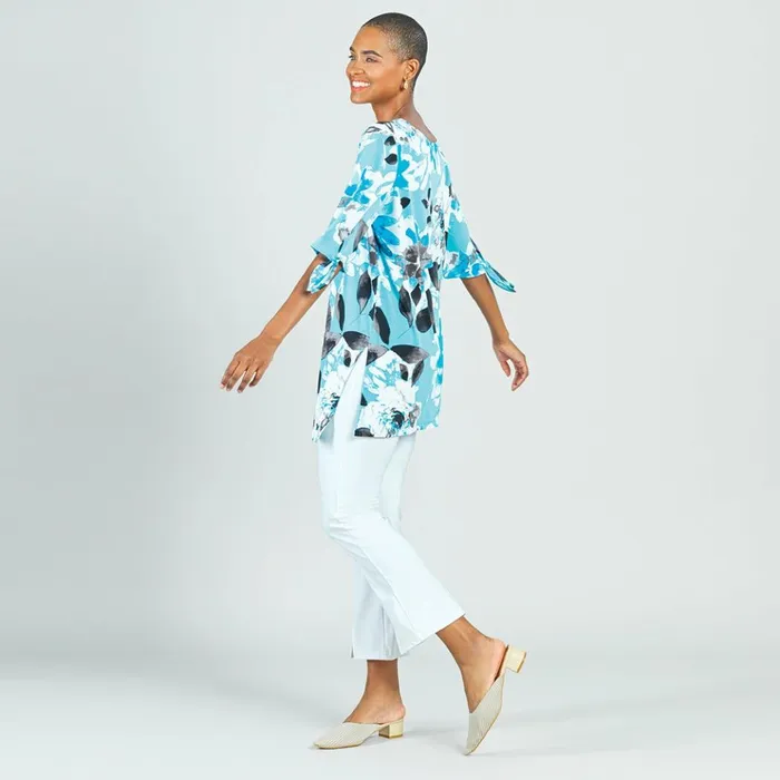 Tie Cuff Asymmetrical Vent Tunic 8211 Floral Petal 8211 Final Sale Women Clara Sunwoo Tops Tunics