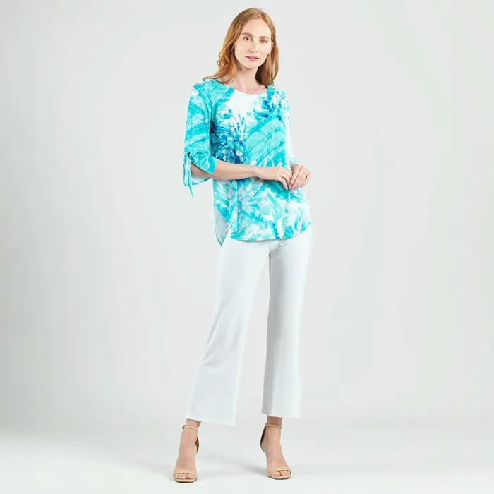 Tie Cuff Curved Hem Tunic 8211 Ocean Petal Women Clara Sunwoo Spring Collection Tie Cuff Curved Hem Tunic 8211 Ocean Petal Women Clara Sunwoo Spring Collection