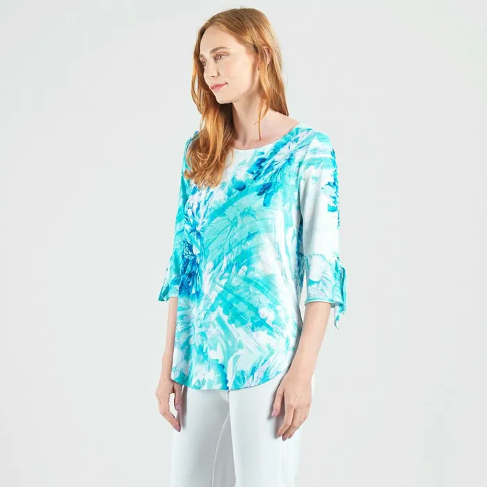 Tie Cuff Curved Hem Tunic 8211 Ocean Petal Women Clara Sunwoo Spring Collection
