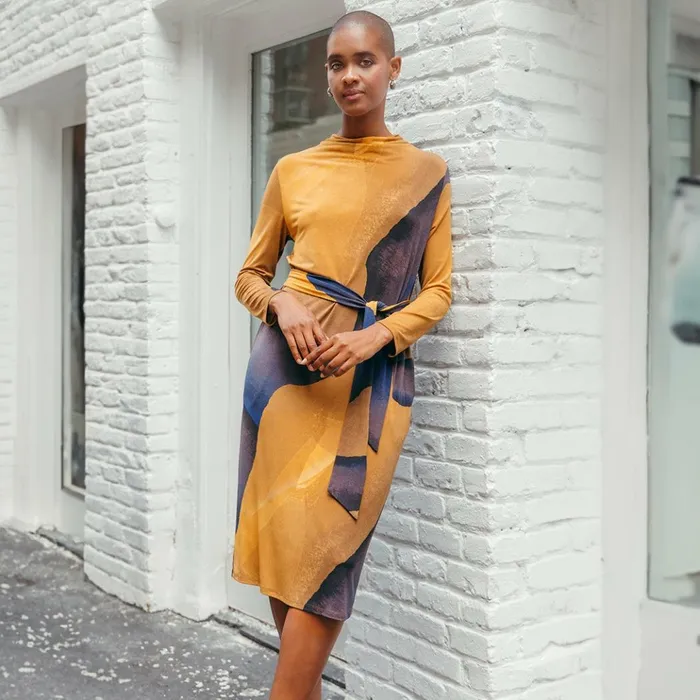 Tie Waist Pocket Midi Dress 8211 Tan Watercolor 8211 Final Sale Women Clara Sunwoo Dresses Jumpsuits Tie Waist Pocket Midi Dress 8211 Tan Watercolor 8211 Final Sale Women Clara Sunwoo Dresses Jumpsuits