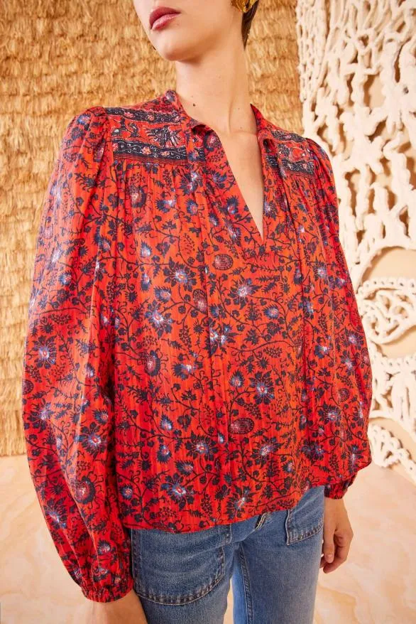Tillie Blouse Poppy Women Ulla Johnson Tops Tillie Blouse Poppy Women Ulla Johnson Tops
