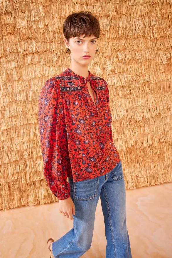 Tillie Blouse Poppy Women Ulla Johnson Tops Tillie Blouse Poppy Women Ulla Johnson Tops