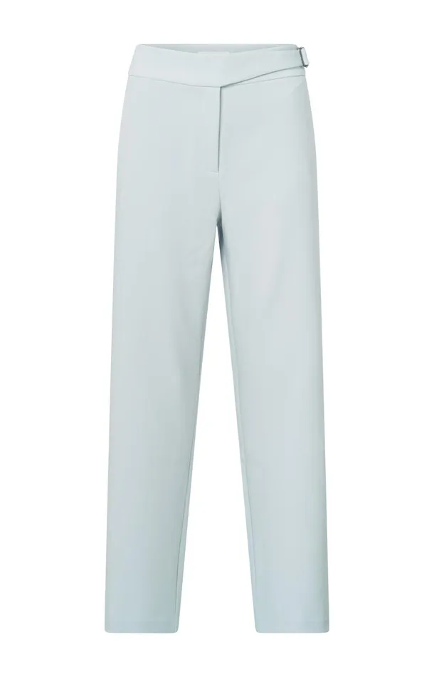 Trousers With High Waist And Buckle Closure Northern Droplet Grey Women YAYA Trousers Trousers With High Waist And Buckle Closure Northern Droplet Grey Women YAYA Trousers