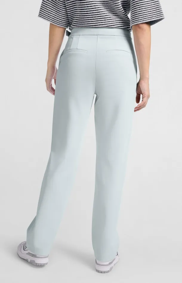Trousers With High Waist And Buckle Closure Northern Droplet Grey Women YAYA Trousers Trousers With High Waist And Buckle Closure Northern Droplet Grey Women YAYA Trousers