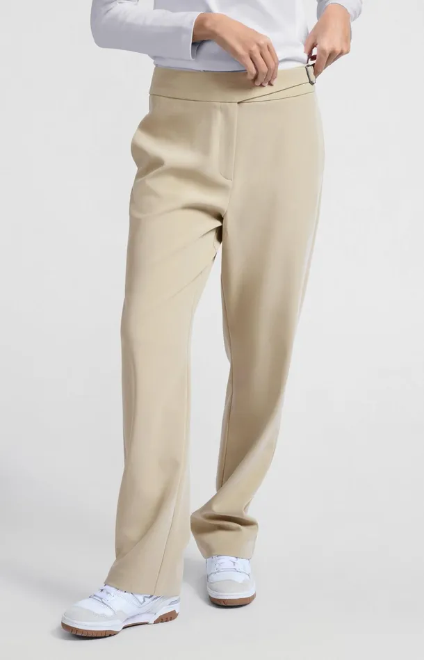 Trousers With High Waist And Buckle Closure Safari Women YAYA Trousers Trousers With High Waist And Buckle Closure Safari Women YAYA Trousers