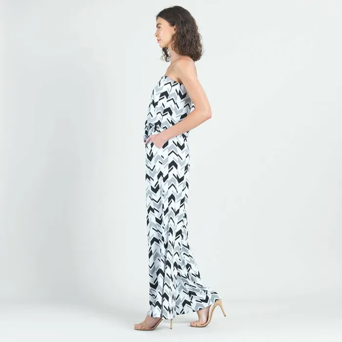 Tube Top Pocket Jumpsuit 8211 Chevron Stripe 8211 Final Sale Women Clara Sunwoo Dresses Jumpsuits