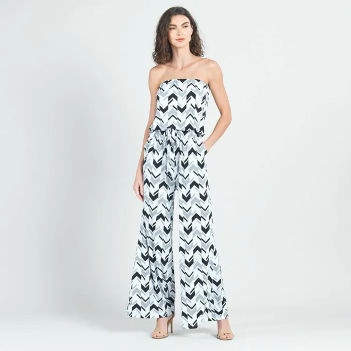Tube Top Pocket Jumpsuit 8211 Chevron Stripe 8211 Final Sale Women Clara Sunwoo Dresses Jumpsuits
