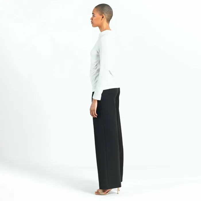 Ultra Cozy 8211 Draped Neck Side Ruched Sweater Top 8211 Ivory 8211 Final Sale Women Clara Sunwoo Sweaters
