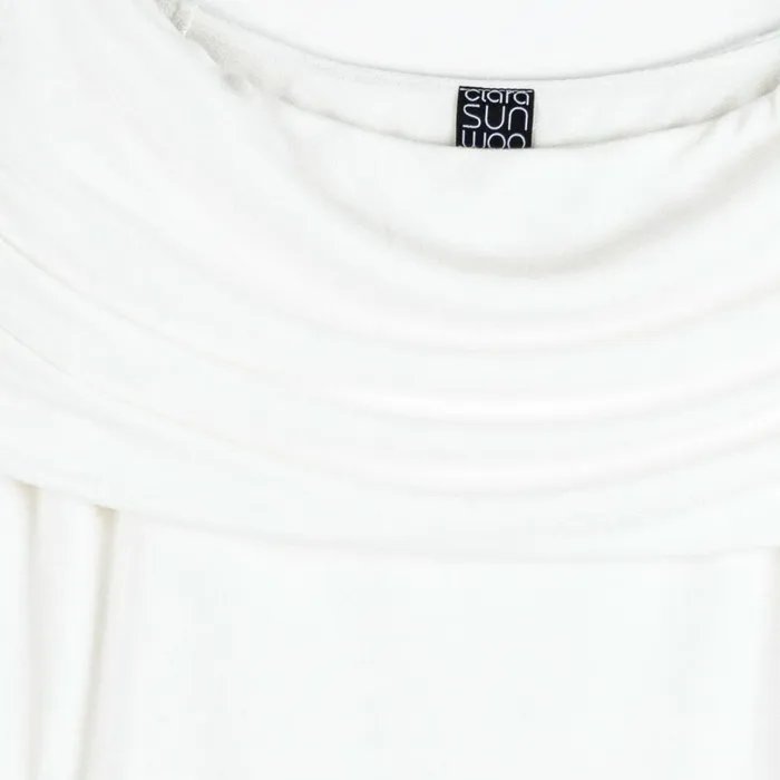 Ultra Cozy 8211 Ruched OffShoulder Sweater Top 8211 Ivory 8211 Limited Sizes 8211 LRG XL 1X Women Clara Sunwoo Sweaters