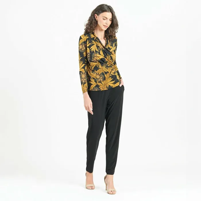 VNeck Draped Pleat Top 8211 Baroque Paisley 8211 Final Sale Women Clara Sunwoo Tops Tunics