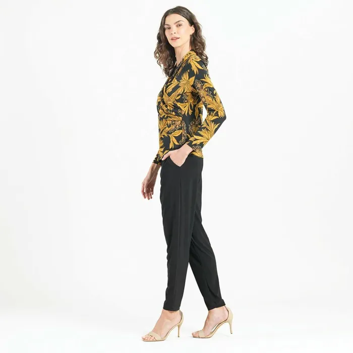 VNeck Draped Pleat Top 8211 Baroque Paisley 8211 Final Sale Women Clara Sunwoo Tops Tunics