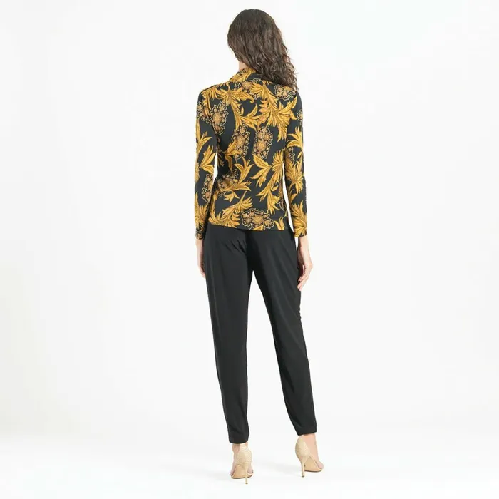 VNeck Draped Pleat Top 8211 Baroque Paisley 8211 Final Sale Women Clara Sunwoo Tops Tunics