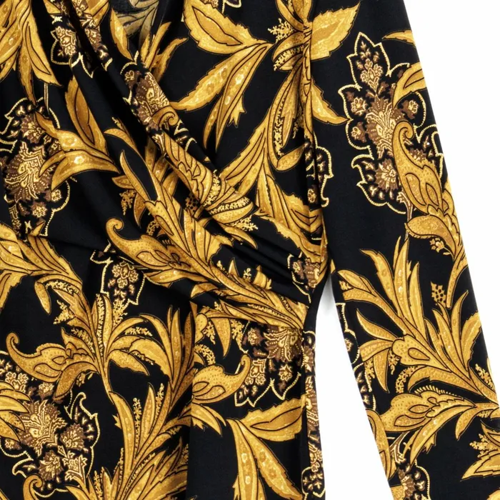 VNeck Draped Pleat Top 8211 Baroque Paisley 8211 Final Sale Women Clara Sunwoo Tops Tunics