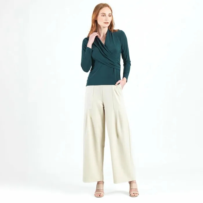 VNeck Draped Pleat Top 8211 Hunter Green 8211 Final Sale Women Clara Sunwoo Tops Tunics VNeck Draped Pleat Top 8211 Hunter Green 8211 Final Sale Women Clara Sunwoo Tops Tunics