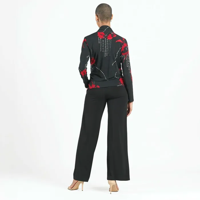 VNeck Draped Pleat Top 8211 Polka Poppy 8211 Final Sale Women Clara Sunwoo Tops Tunics