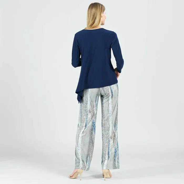VNeck Side Flow Top 8211 Navy 8211 Final Sale Women Clara Sunwoo Modern Basics